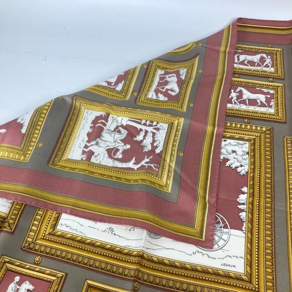 HERMES WEDGWOOD Carre90 Scarf silk pink - Picture 9 of 9